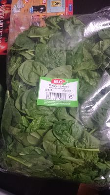 Cost of Food in Germany -domestically grown baby spinach 500g for 0,99€
